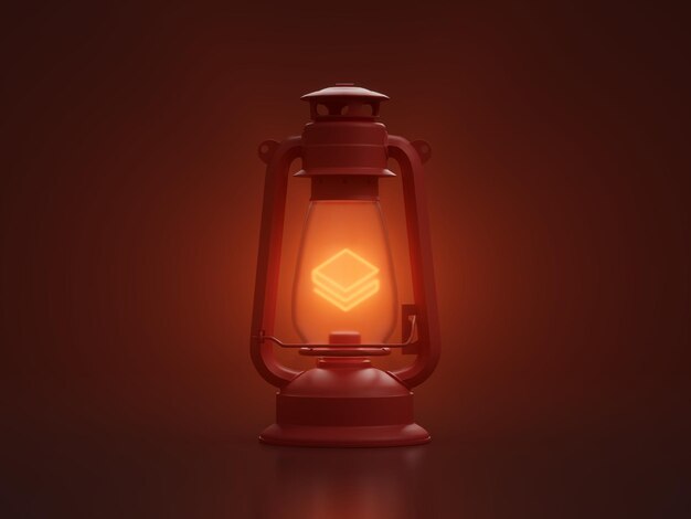 Stratis Lantern Dark Glow Illuminate Volumetrische Crypto Valuta 3D Illustratie Render