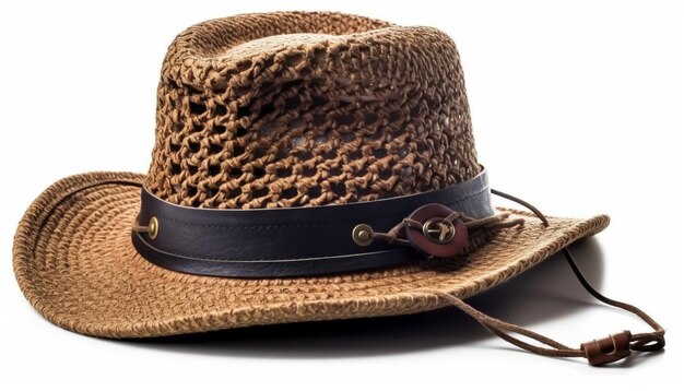 Straw hat and fedora fashionable elegance combined generated by AI