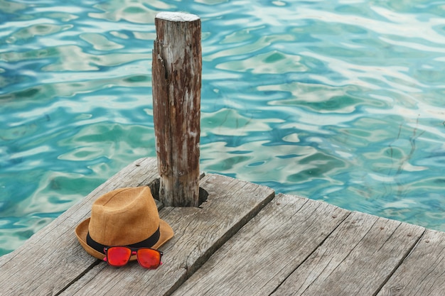 Straw hat and sunglasses