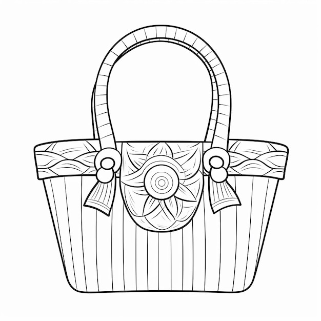 Straw tote cute arts cute angel cute coloring book kawaii line art