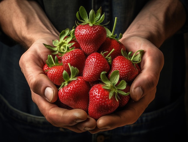 Strawberries are placed