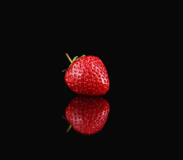 Strawberries on a black background