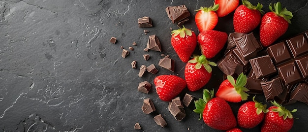 Strawberries and Chocolate Cuisine Theme Background