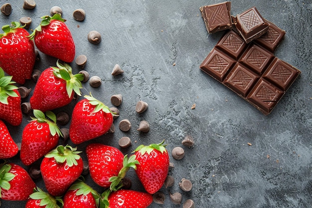 Strawberries and Chocolate Cuisine Theme Background