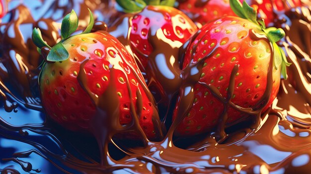 Strawberries in chocolate generative ai