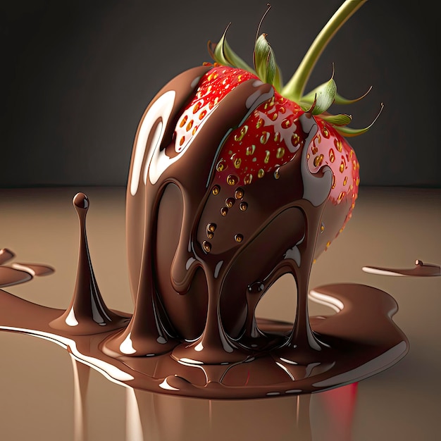 Strawberries in chocolate Generative Ai