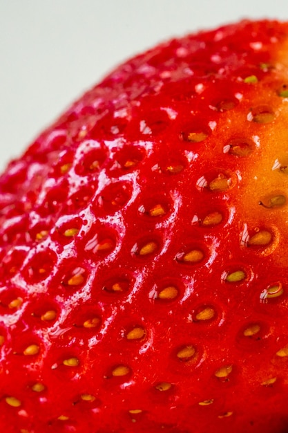 Photo strawberries close up. macro strawberry. berry macro shot. berry close-up. strawberry