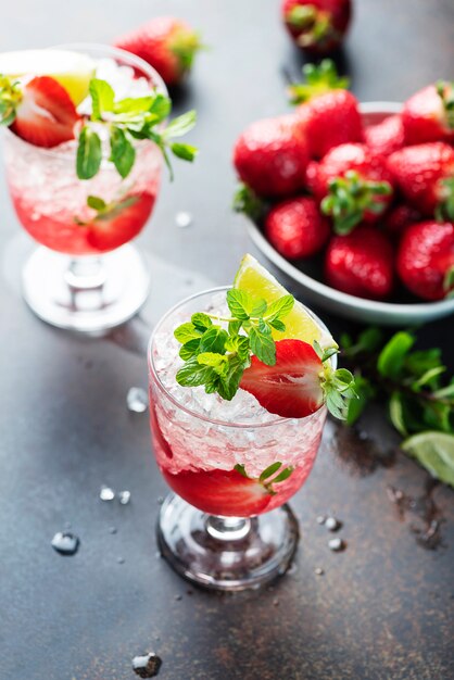 Strawberries cocktail