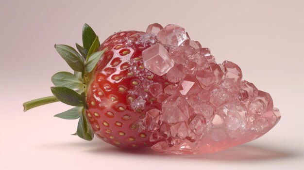 Photo strawberries containing crystal stones