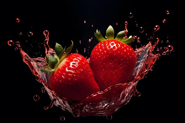 strawberries in a glass of water