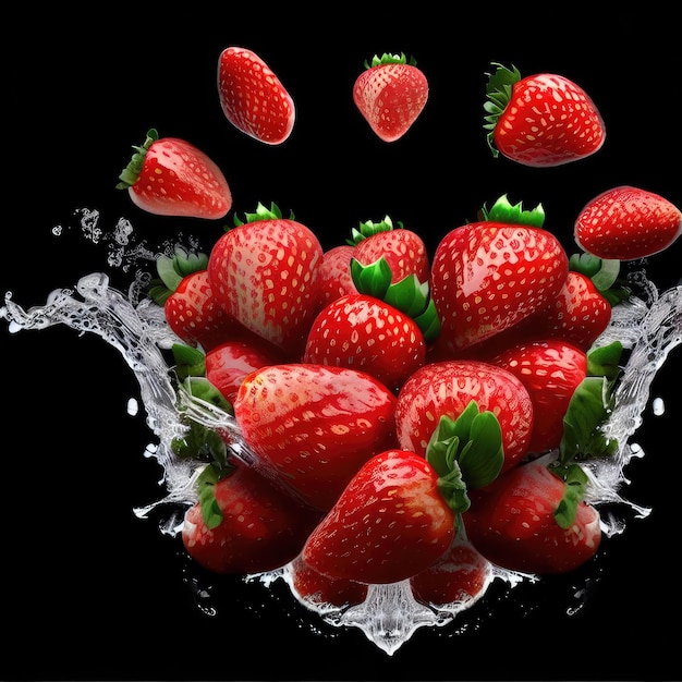 Strawberries' Hydrating Splash Generative AI