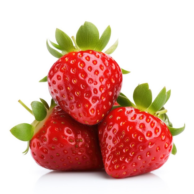 Strawberries isolated on white background Generative AI