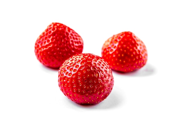 Strawberries isolated on white background Studio shooting