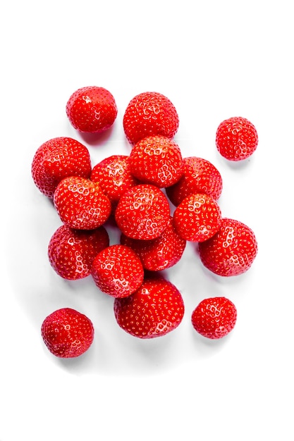 Strawberries isolated on white background. Studio shooting