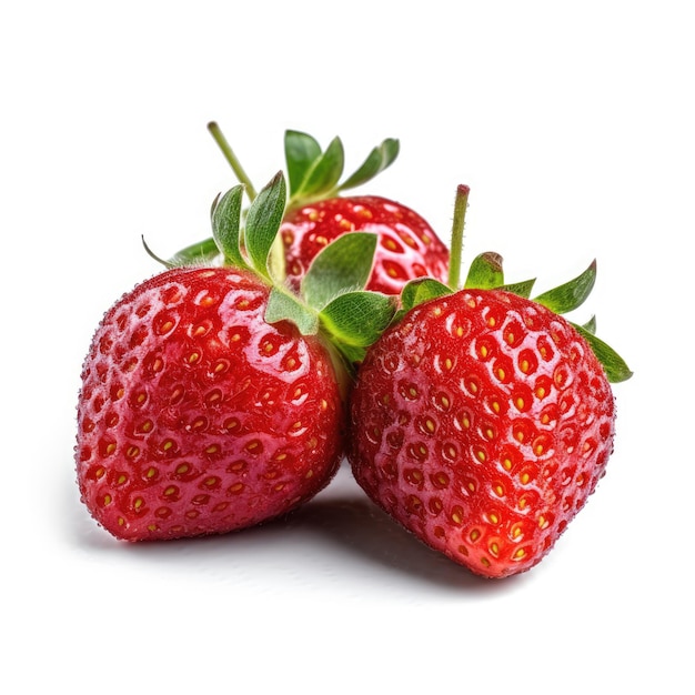Strawberries isolated on white background