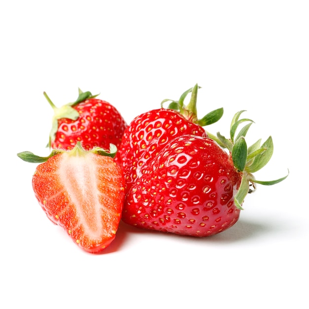 Strawberries isolated on white background