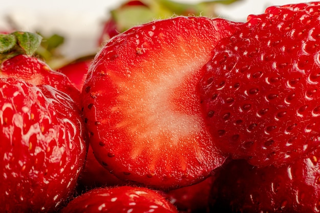 Strawberries isolated on white