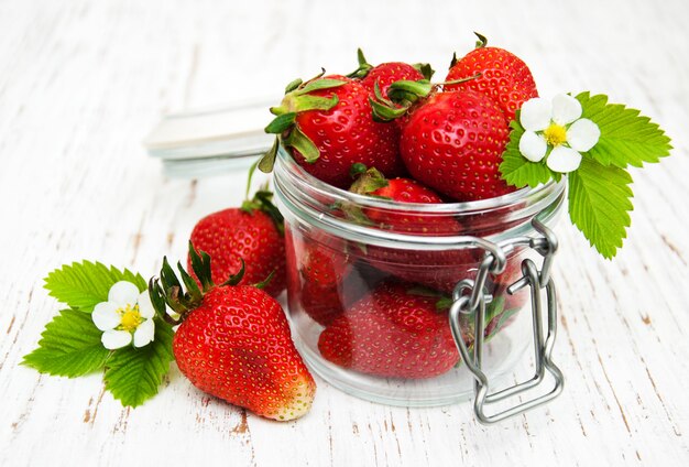 Strawberries in a jar