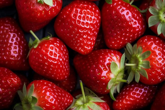 Photo strawberries macro wallpaper background