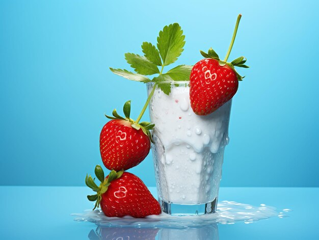Photo strawberries and milk image illustration