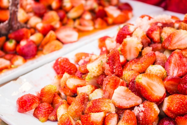 Strawberries mixed with salt 