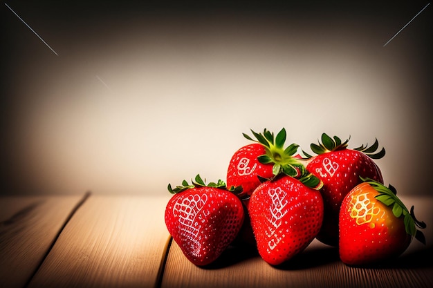 Strawberries on a table with a white background