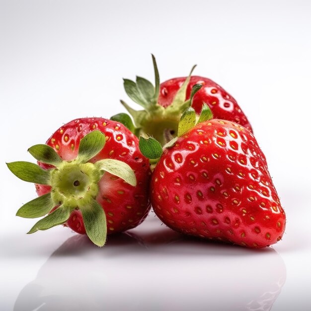 Strawberries on white background Healthy food concept