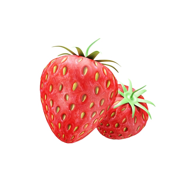 Strawberries on white background