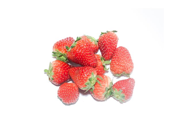 Strawberries on a white background