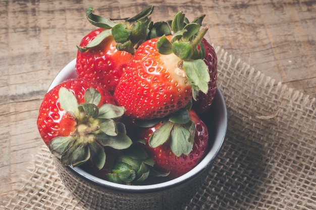 Strawberries on a white background