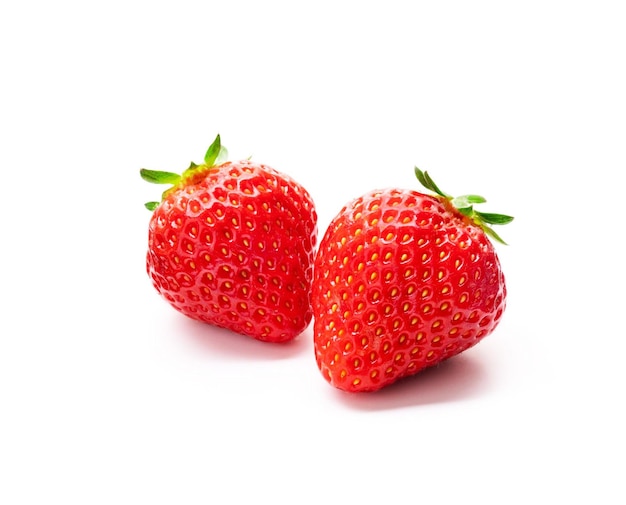 Strawberries on white background