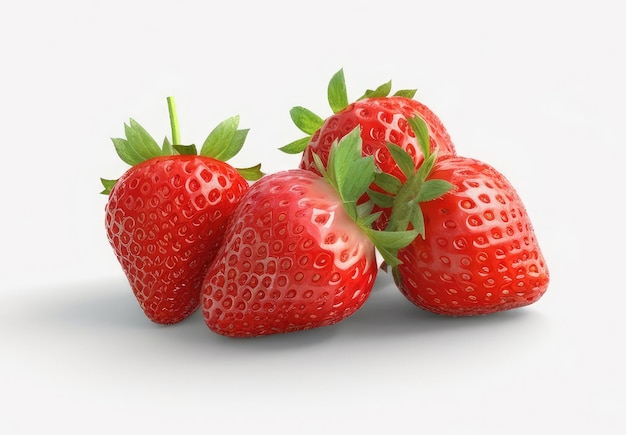 Strawberries on a white