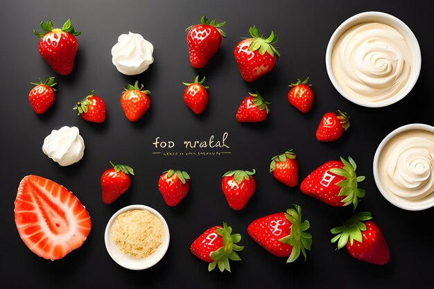 Photo strawberries with cream food photo