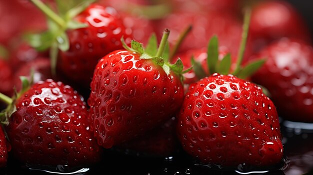 strawberries with water drops