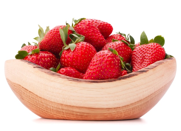 Strawberries in wooden bowl cutout