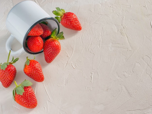 Strawberries in wooden bowl