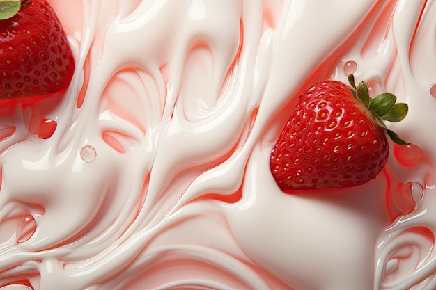 strawberries yogurt