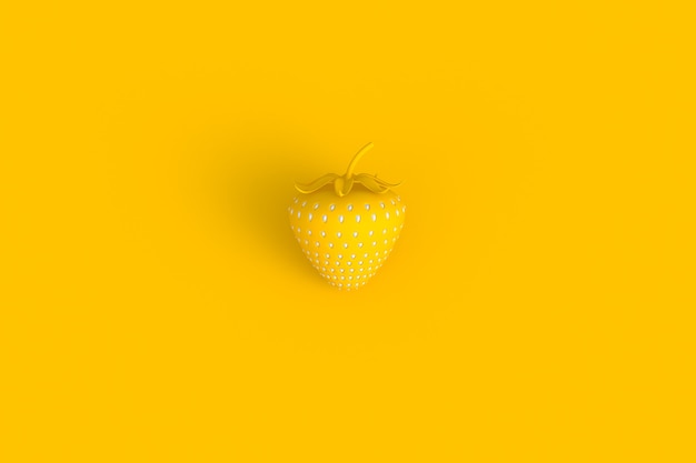 Strawberry abstract minimal yellow background