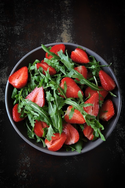 Strawberry arugula salad Fresh summer salad with strawberries