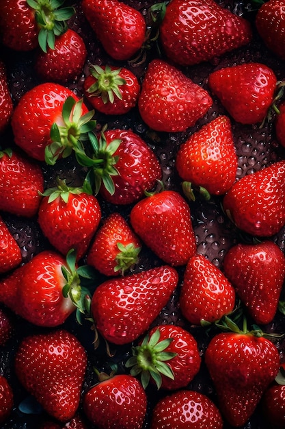 Strawberry background Illustration Generative AIxD