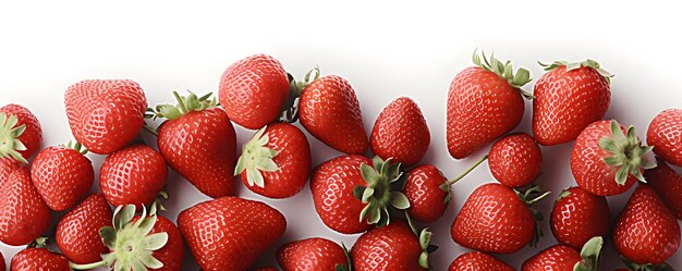 Photo strawberry background ripe and juicy strawberries on a bright white background