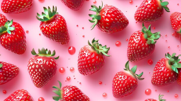 Strawberry background wallpaperJuicy ripe strawberries on pink background top view Strawberry frame