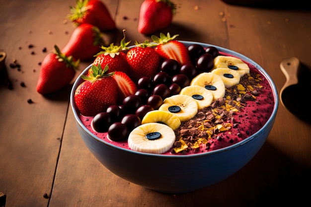 Premium Photo | Strawberry and banana acai acai from brazil