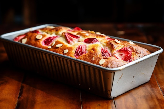 Strawberry banana bread fresh from the oven