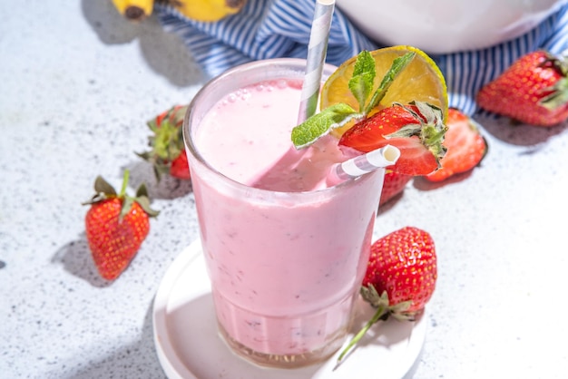 Strawberry banana milkshake