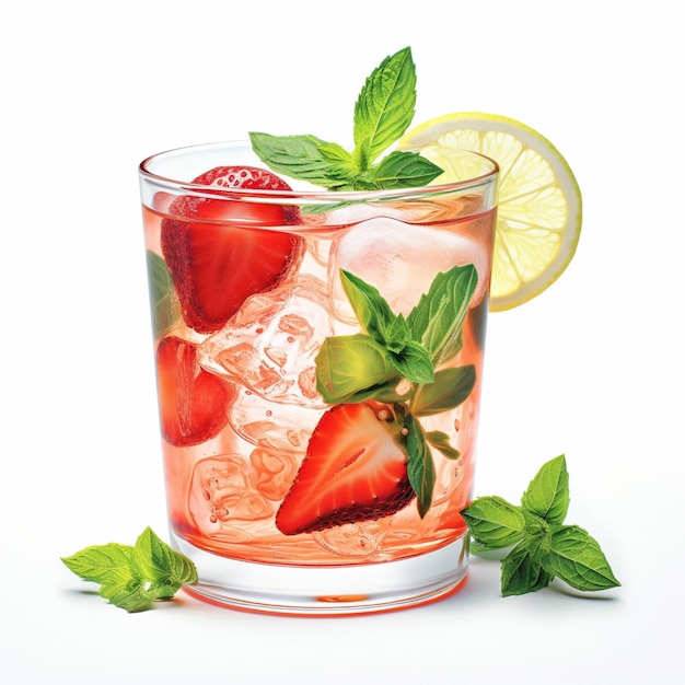 Strawberry Basil GT с белым фоном высокого качества