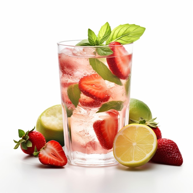 Strawberry Basil GT с белым фоном высокого качества