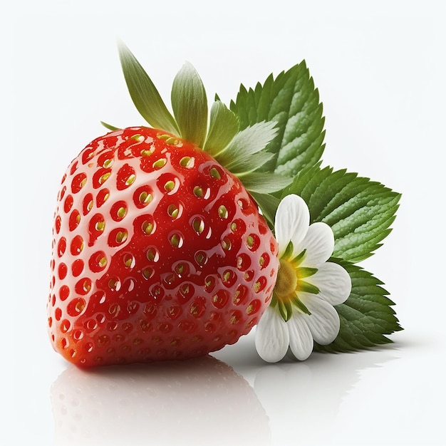 Strawberry berries isolate on white background Generative AI