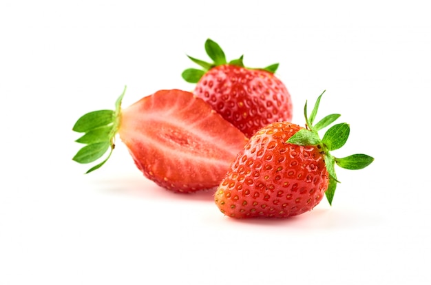 Strawberry berries on white isolated