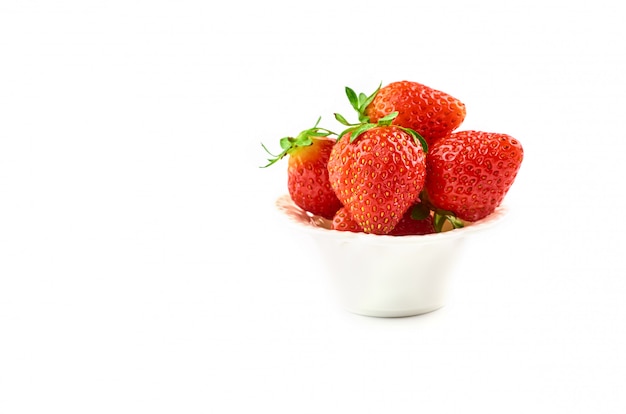 Strawberry berries on white isolated